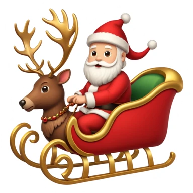 Santas sleigh with Santa in it and deer leading it  sticker