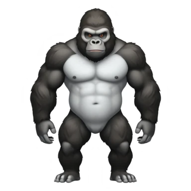 Genere moi un gorille blanc ou l'on voit tout son corps sticker