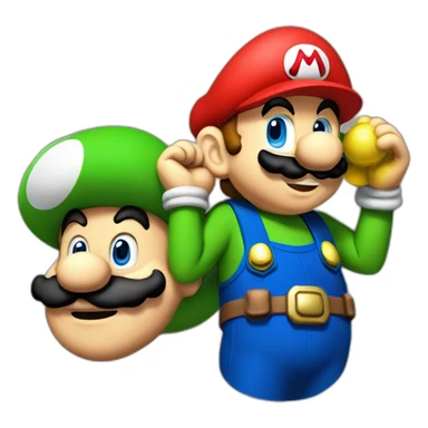 Red Mario with Luigi sticker