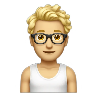 Joli homme blond aux cheveux court et boucles et des lunettes sticker