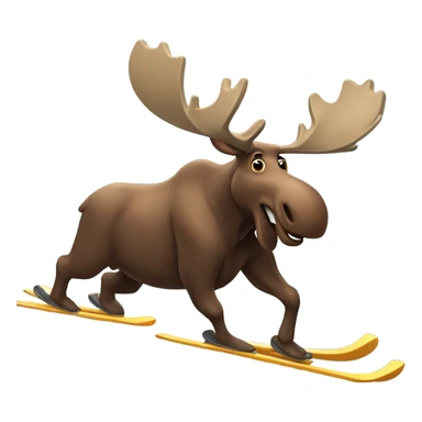 Moose skiing down mountain sticker