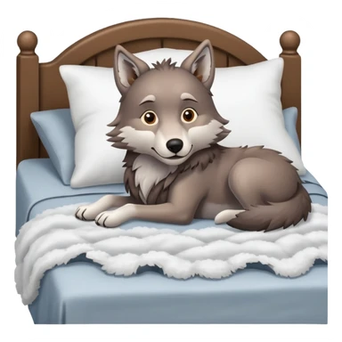Wolf laying in bed counting sheep sticker