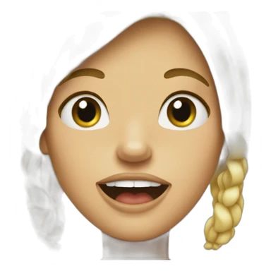 blond girl big mouth sticker