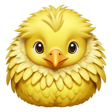 Baby chocobo from Final Fantasy, cute tiny yellow bird chick with fluffy feathers sticker