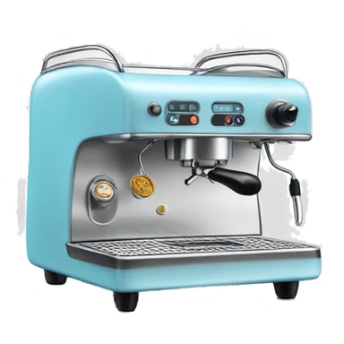 Light blue retro style espresso machine sticker