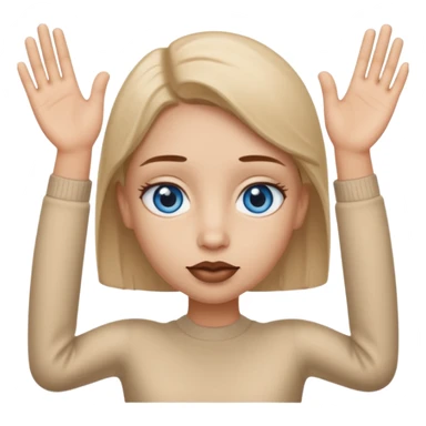 beige rectangle with rough arms and legs and very realistic blue eyes and brown lips. sticker