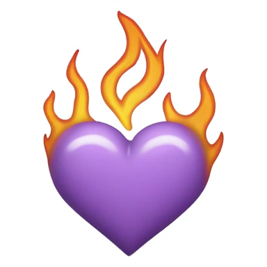 Light Purple Heart with flames  sticker