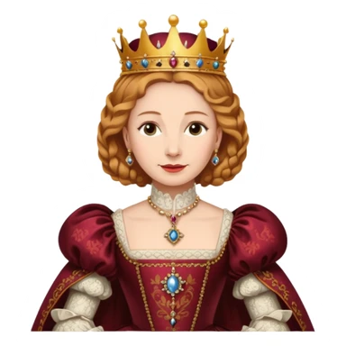 Queen Elizabeth I holding her crown in her right hand sticker