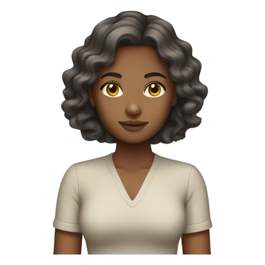 Wavy hair girl with slight tan skin sticker