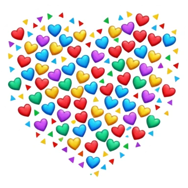 confetti heart sticker