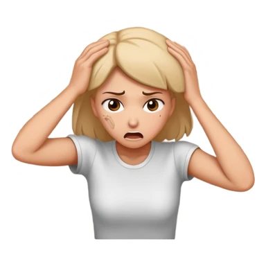 A woman hitting head on wall sticker