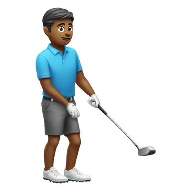 A little man swinging a large golf club sticker