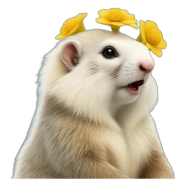 Marmotte sur un bouquetin albinos sticker