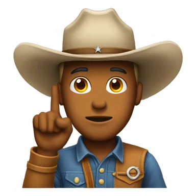 the cowboy emoji face saluting sticker