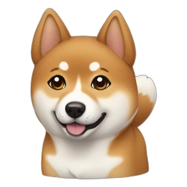 Cute Shiba-dog with a middle age woman with brown and curly hair sticker