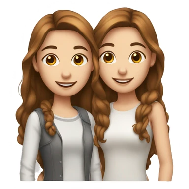 best friends both white with brown hair sticker