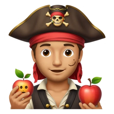 Inaki Godoy with a pirate hat, apple style emoji sticker