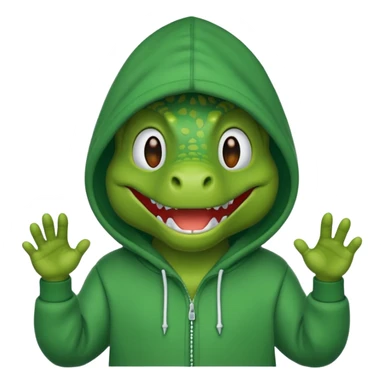 A Dinosaur wearing a hoodie sticker