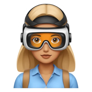 woman wearing VR glasses sticker