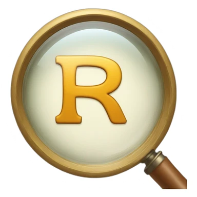 the letters R and S with an magnifying glass embedded in the R sticker