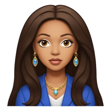 Farrah Franklin from Destiny's Child with long dark brown hair sticker