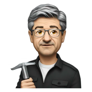 Mélenchon avec un sabre laser sticker