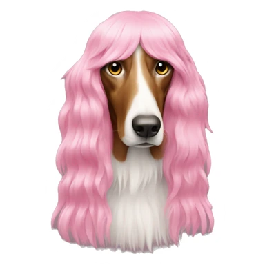 chic-borzoi-in-a-pink-wig sticker