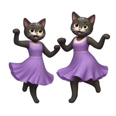 two girl cats dancing sticker