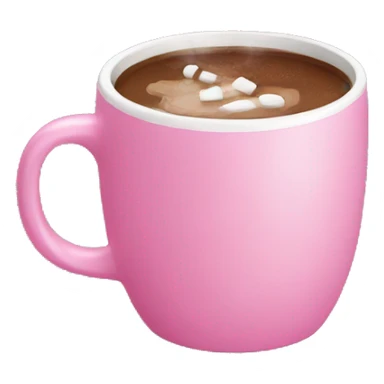 pink mug with hot chocolate sticker