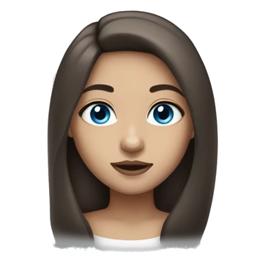 girl with long hair, dark brown hair, blue eyes and full lips sticker