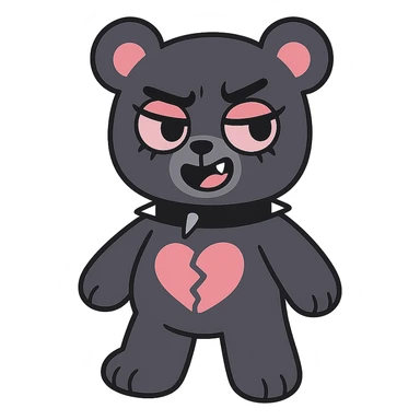 gothic teddy bear sticker