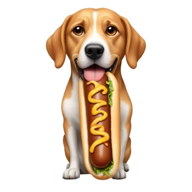 The dog eat a hotdog sticker