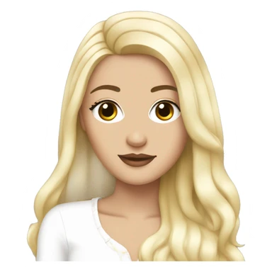 Chanel white girl with long black hair  sticker