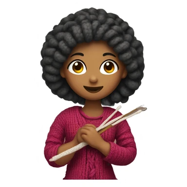girl with a yarn skein and crochet hook sticker