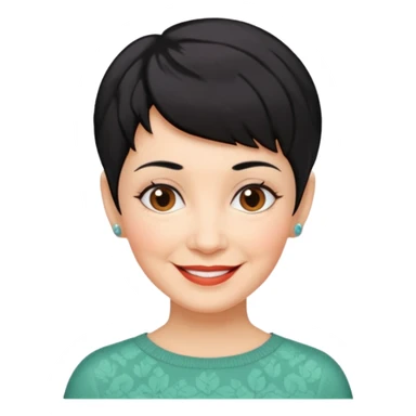 mujer mayor pelo negro pixie cut sticker