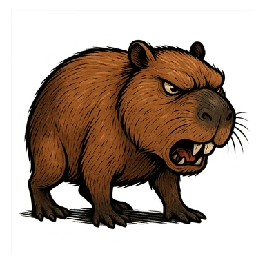 angry capybara sticker