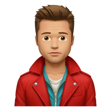 tyler durner personaje pelicula fight club con campera roja, brad pitt sticker