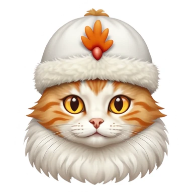Cat wearing a chicken hat  sticker
