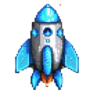 Rocket with fins sticker