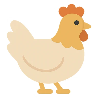 chicken icon, flat design, clean lines, easily recognizable silhouette sticker