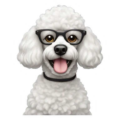 French poodle con lentes  sticker