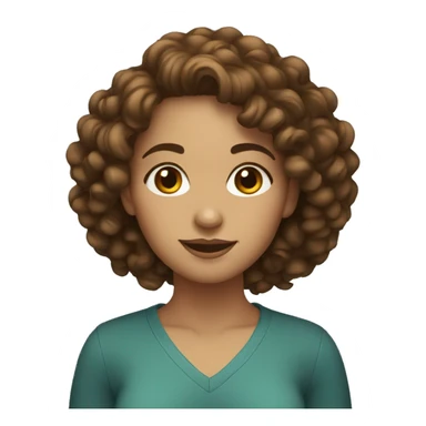 YOUNG WOMAN WITH CURLY, BROWN HAIR sticker