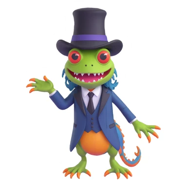 A murloc from World of Warcraft dressed as Abraham Lincoln sticker