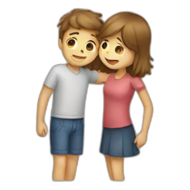 Boy girl hugging  sticker