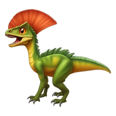 Dilophosaurus in love heart sticker