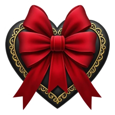 heart with a velvet bow, goth sticker