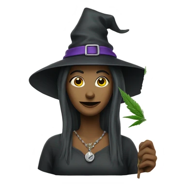 Witch with sativa strand  sticker