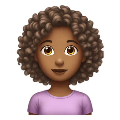 10 years old Girl curly hair sticker