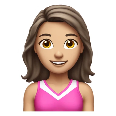 Brunette Caucasian cheerleader in pink sticker