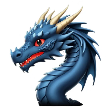 iOS emoji, minimal dragon symbol, dark fantasy, line icon sticker